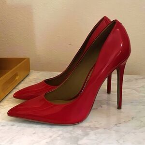 Sam Edelman Red Patent Pointed-Toe Stiletto Pumps